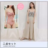 ヴィンテージボタニカル柄とシースルーパンツ2点セット(水着・モノキニ) | GRAXIA | 詳細画像3