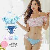 フラワーフリルがロマンティックなビキニ2点セット(水着・ビキニ) | GRAXIA | 詳細画像2 