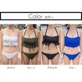 シャーリングとリボンがアクセントのビスチェ風ビキニ2点セット(水着・ビキニ) | GRAXIA | 詳細画像5 