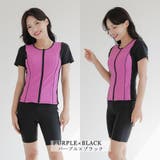 フロントバイカラー半袖セパレート2点セットFitnessフィットネス運動系水着(… | GRAXIA | 詳細画像26 