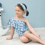 カチューシャ付きさくらんぼ柄フリルワンショルKIDSキッズ子供用水着 | GRAXIA | 詳細画像18