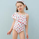 カチューシャ付きさくらんぼ柄フリルワンショルKIDSキッズ子供用水着 | GRAXIA | 詳細画像5