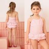 ギンガムチェック柄二段フリルワンピースKIDSキッズ子供用水着(水着 キッズ ス… | GRAXIA | 詳細画像25