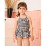 ギンガムチェック柄二段フリルワンピースKIDSキッズ子供用水着(水着 キッズ ス… | GRAXIA | 詳細画像9