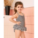 ギンガムチェック柄二段フリルワンピースKIDSキッズ子供用水着(水着 キッズ ス… | GRAXIA | 詳細画像10