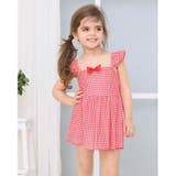ワンポイントリボンギンガムチェック柄ショルダーフリルKIDSキッズ子供用水着 | GRAXIA | 詳細画像10