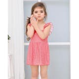 ワンポイントリボンギンガムチェック柄ショルダーフリルKIDSキッズ子供用水着 | GRAXIA | 詳細画像13