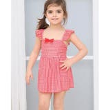 ワンポイントリボンギンガムチェック柄ショルダーフリルKIDSキッズ子供用水着 | GRAXIA | 詳細画像14