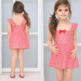 ワンポイントリボンギンガムチェック柄ショルダーフリルKIDSキッズ子供用水着 | GRAXIA | 詳細画像16