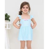 ワンポイントリボンギンガムチェック柄ショルダーフリルKIDSキッズ子供用水着 | GRAXIA | 詳細画像17