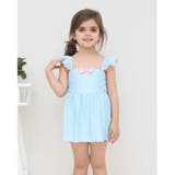 ワンポイントリボンギンガムチェック柄ショルダーフリルKIDSキッズ子供用水着 | GRAXIA | 詳細画像19