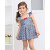 ワンポイントリボンギンガムチェック柄ショルダーフリルKIDSキッズ子供用水着 | GRAXIA | 詳細画像25