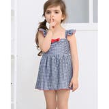 ワンポイントリボンギンガムチェック柄ショルダーフリルKIDSキッズ子供用水着 | GRAXIA | 詳細画像27