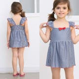 ワンポイントリボンギンガムチェック柄ショルダーフリルKIDSキッズ子供用水着 | GRAXIA | 詳細画像29
