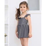 ワンポイントリボンギンガムチェック柄ショルダーフリルKIDSキッズ子供用水着 | GRAXIA | 詳細画像6