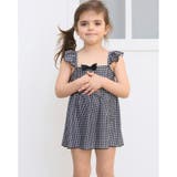 ワンポイントリボンギンガムチェック柄ショルダーフリルKIDSキッズ子供用水着 | GRAXIA | 詳細画像7