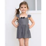 ワンポイントリボンギンガムチェック柄ショルダーフリルKIDSキッズ子供用水着 | GRAXIA | 詳細画像9