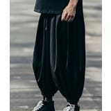 ブラック | ルーズシルエット ドレープ ワイドパンツ | GROOVY STORE