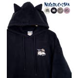 ブラック | 【猫耳付き】猫渕さん ふわふわ フリース パーカー | GROOVY STORE