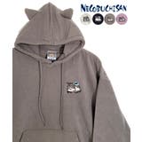 グレージュ | 【猫耳付き】猫渕さん ふわふわ フリース パーカー | GROOVY STORE