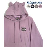ラベンダー | 【猫耳付き】猫渕さん ふわふわ フリース パーカー | GROOVY STORE