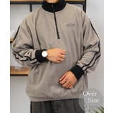 グレージュ | サイドライン ハーフジップ フリース | GROOVY STORE