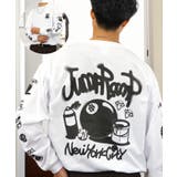 ホワイト | スプレー風プリント ロンt 長袖Tシャツ | GROOVY STORE