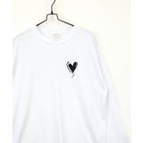 ハート 2か所刺繍 長袖Tシャツ 白 黒 Tシャツ | GROOVY STORE | 詳細画像18 
