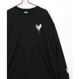 ハート 2か所刺繍 長袖Tシャツ 白 黒 Tシャツ | GROOVY STORE | 詳細画像13 