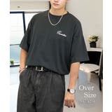 ブラック系-2 | 刺繍 ワンポイント Tシャツ半袖 T ロゴ ワイド  | GROOVY STORE