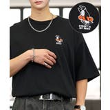 ブラック-ペンギン | 刺繍 ワンポイント Tシャツ半袖 T ロゴ ワイド  | GROOVY STORE