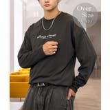 ブラック系-1 | 【ワイド】刺繍 長袖Tシャツ ロンT ワンポイント カジュアル キレイめ | GROOVY STORE