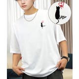 シロ-ハートネコ | 【刺繍】黒猫 ワンポイント Tシャツ半袖 グラフィック クロネコ 足跡 ハート | GROOVY STORE