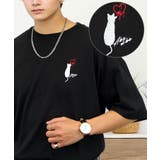 ブラック-ハートネコ | 【刺繍】黒猫 ワンポイント Tシャツ半袖 グラフィック クロネコ 足跡 ハート | GROOVY STORE