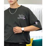 ブラック系 | 【刺繍】ワンポイント Tシャツ半袖 グラフィック フラワー ロゴ 袖刺繍 | GROOVY STORE