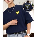 ネイビー-ハート3 | 【ワイド】ヘビーウェイト グラフィック Tシャツ 半袖 オーバーサイズ | GROOVY STORE