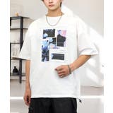 ホワイト‐フラワー1 | ルーズフィット グラフィック 半袖Tシャツ 短丈可能 ドロスト | GROOVY STORE