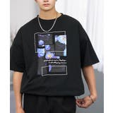 ブラック‐フラワー1 | ルーズフィット グラフィック 半袖Tシャツ 短丈可能 ドロスト | GROOVY STORE