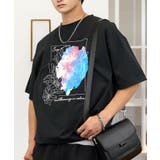 ブラック‐フラワー2 | ルーズフィット グラフィック 半袖Tシャツ 短丈可能 ドロスト | GROOVY STORE
