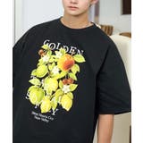 ブラック‐フルーツ | ルーズフィット グラフィック 半袖Tシャツ 短丈可能 ドロスト | GROOVY STORE