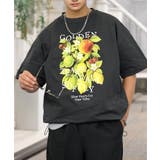 ブラック系‐フルーツ | ルーズフィット グラフィック 半袖Tシャツ 短丈可能 ドロスト | GROOVY STORE