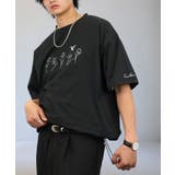 ブラック-待鳥 | ルーズフィット グラフィック 半袖Tシャツ 短丈可能 ドロスト 刺繍ロゴT | GROOVY STORE
