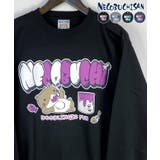 ブラック | 【裏起毛】ねこぶちさん 裏起毛 トレーナー 「バブルロゴペイント」 | GROOVY STORE