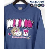 ダスティブルー | 【裏起毛】ねこぶちさん 裏起毛 トレーナー 「バブルロゴペイント」 | GROOVY STORE
