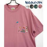 ダスティピンク | ねこぶちさん ポケット 刺繍 | GROOVY STORE