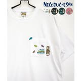 ホワイト | ねこぶちさん ポケット 刺繍 | GROOVY STORE