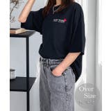 ブラック-刺繍ハート | 刺繍 オーバーサイズ TシャツTシャツ半袖 | GROOVY STORE