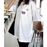 ホワイト-刺繍スマイル | 刺繍 オーバーサイズ TシャツTシャツ半袖 | GROOVY STORE
