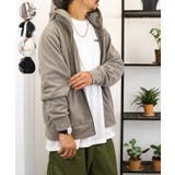 グレージュ | 【無地】ジップ パーカー トップス ニット フリース パーカー ジップアップ | GROOVY STORE