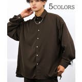 ブラック系 | ルーズ ドレープ 無地 長袖シャツ バルーン袖 レギュラーカラー シャツ | GROOVY STORE